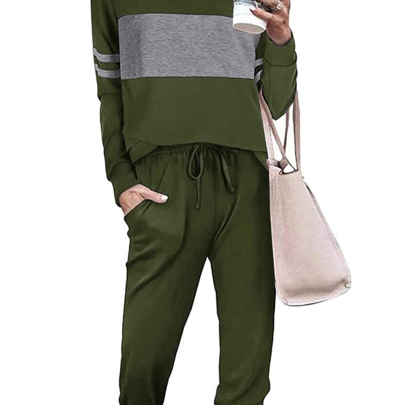 Long Sleeve High Waisted Sweatpants Lounge Set Cozy Chic Fall Travel Outfit